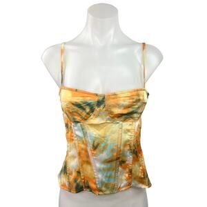 Orange and Blue Tie-Dye Women's Top